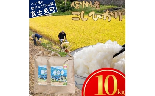 先行予約 令和7年産 コシヒカリ 10kg(5kg×2袋) 長野県富士見町落合河路塚平産 じゅんかん育ちのコシヒカリ つくえラボ [10月中旬発送開始]