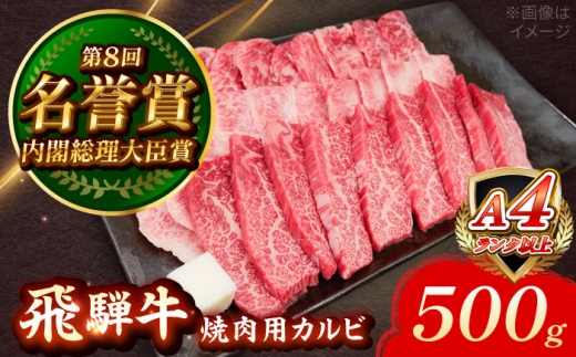 飛騨牛 焼肉用 カルビ 500g 瑞浪市 / 肉のひぐち 国産 ブランド牛 和牛 [AZDE003]