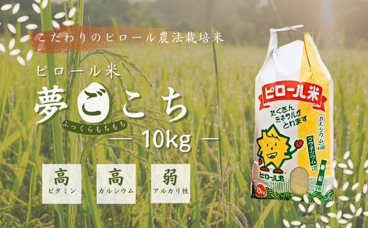 【令和７年産】こだわりのピロール農法栽培米　ピロール米　夢ごこち１０kg （精米or玄米）〈数量限定〉
