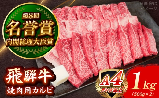飛騨牛 焼肉用 カルビ 1kg 瑞浪市 / 肉のひぐち [AZDE004]