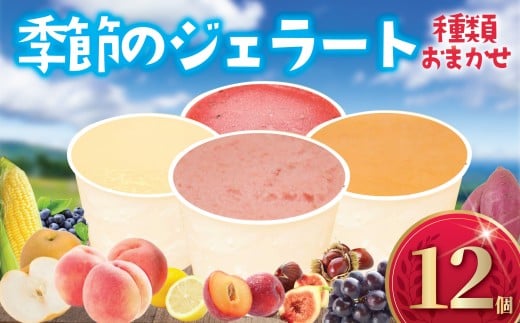 ジェラート 12個 4種類 セット 季節 おまかせ アイス 手作り アイスクリーム あいす じぇらーと スイーツ デザート ブルーベリー プラム 桃 もも いちじく イチジク とうもろこし 梨 さつまいも 葡萄 ぶどう 栗 レモン 詰め合わせ プレゼント 贈答 株式会社ジェラートファクトリー 神奈川 湘南 藤沢 2257013 - 神奈川県藤沢市