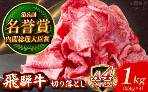 飛騨牛 切り落とし 1kg (250g×4) 瑞浪市 / 肉のひぐち [AZDE002] 2243427 - 岐阜県瑞浪市