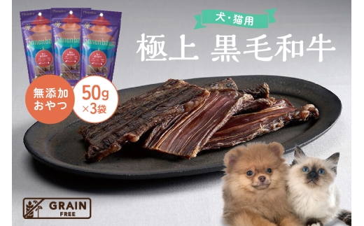 [プレイアーデン タネンバウム] 犬猫用 無添加おやつ 極上 黒毛和牛 50g×3袋 370910 - 愛知県東浦町
