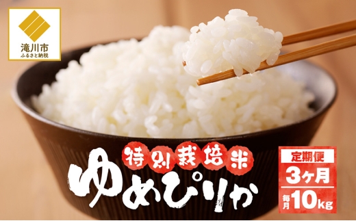 【先行予約】令和7年産米 北海道滝川産 特別栽培ゆめぴりか 10kg 3ヵ月連続 ※10月中旬・新米からお届け｜北海道 滝川市 米 お米 白米 精米 ゆめぴりか ユメピリカ 特別栽培 定期便 連続お届け