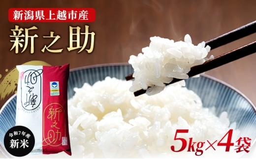 【新潟県上越市産】特別栽培米 新之助 令和7年産 20kg（5kg×4袋）ご飯 おにぎり
