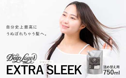 シャンプー ディープレイヤー EXTRA SLEEK 750ml 詰め替え用 《30日以内に出荷予定(土日祝除く)》茨城県 結城市 化粧品 ヘアケア シャンプー ケア用品 ヘア 美容【配送不可地域あり】