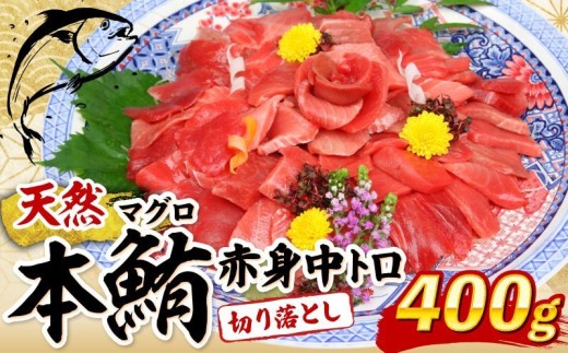 天然本マグロ 中トロ 赤身 切り落とし 400g 小分け(100g×4パック) 訳あり マグロ 刺身 カルパッチョ まぐろ丼 まぐろ漬け丼 魚 惣菜 海鮮丼 魚介類 食べきりサイズ 父の日 冷凍 不揃い クロマグロ 黒マグロ 10000円