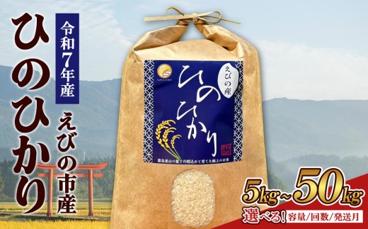 【回数/発送月 選べる】【令和7年産】えびの産 ヒノヒカリ 10kg