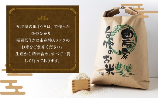 【特Aランク米】五庄屋の地で作ったお米 ひのひかり 白米 (9kg)