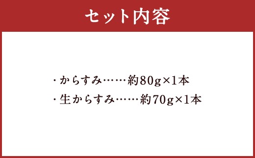 【長崎の伝統と発祥の味】からすみ80g+生からすみ70g 詰合せ