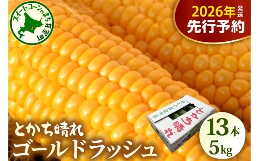 【先行受付】【2026年7月下旬～8月10日頃配送】北海道十勝芽室町　とかち晴れ　十勝めむろスイートコーン 13本入り　me010-005c-26 874038 - 北海道芽室町
