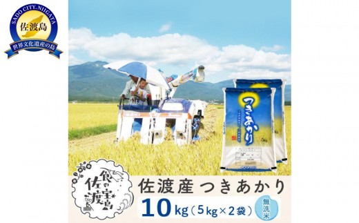 【新米予約】佐渡島産つきあかり 無洗米10Kg（5Kg×2袋） 令和7年 ～農薬5割減～農家直送 1058891 - 新潟県佐渡市