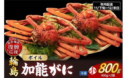 【先行予約】加能ガニ（雄ズワイガニ、冷凍）（小×2）【2025年11月下旬-12月末日にお届け】