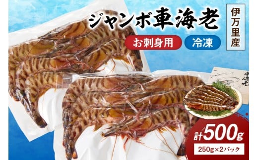 伊万里産 お刺身用冷凍ジャンボ車海老（250g×2） 010-C166