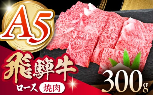 《冷蔵》 【A5等級】 飛騨牛 ロース 焼き肉 300ｇ 多治見市 / 肉の沖村 A5 赤身 牛肉 ギフト 贈り物 [THI001]