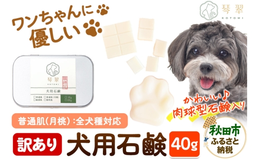 [訳あり]ルベール の 犬用石鹸 [普通肌(月桃)] 40g 肉球型石鹸入り クロネコゆうパケット