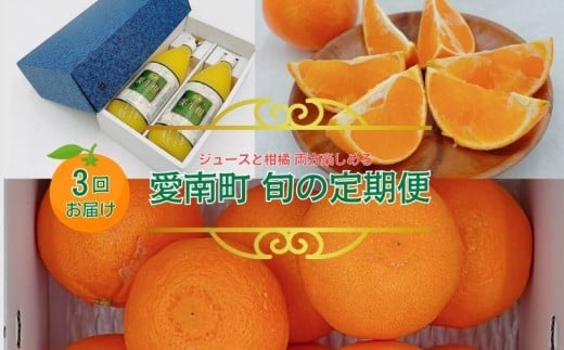 [定期便]全3回 愛南町旬の定期便 [ 美生柑ジュース あいか せとか ] 美生柑 ジュース 愛果28号 みかん 柑橘 みかんジュース ジュース 美生柑 河内晩柑 愛南ゴールド 愛南ゴールド フジ・アグリフーズ