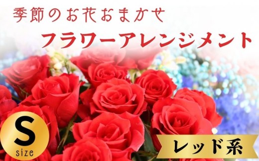 フラワーアレンジメント レッド系 Sサイズ 1個 花 お花 赤系 季節のお花お任せ  花アレンジメント 生花アレンジ アレンジメントフラワー ギフト プレゼント 誕生日 母の日 父の日 敬老の日 クリスマス バレンタイン ホワイトデー お祝い 開店祝い 結婚祝い 記念日  バラ カーネーション ガーベラ 季節の花 人気 おすすめ ふるさと納税 ふるさと納税花 送料無料 千葉県 銚子市 花の店 和華 2240164 - 千葉県銚子市