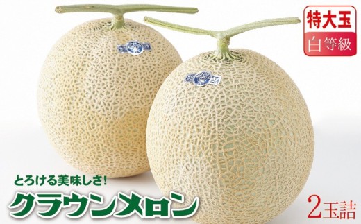 ＜大サイズ2玉!＞クラウンメロン(白等級)特大玉　2玉詰＜通年出荷＞【1104735】