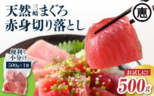 天然三崎まぐろ 赤身 切落し 500g（500g×1袋）【2025年9月お届け】　M020-014-04-09-cp