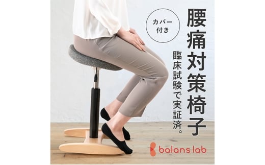 [№5308-7316]0522バランス シナジー(カバー付き) 椅子 腰痛 対策 イス カバー バランスラボ 岐阜県 美濃市　シックグレー/ラウンドシート/ベージュ