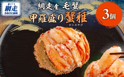 【先行予約】網走産 毛蟹 蟹雅 かにみやび 甲羅盛り  ×3個（2025年10月以降発送）【 ふるさと納税 人気 おすすめ ランキング 毛蟹 毛ガニ 毛がに 蟹 かに カニ 甲羅盛 甲羅盛り 甲羅酒 ギフト 贈答 贈り物 家庭用 自宅用 網走産 海鮮 冷凍 自然解凍 オホーツク 北海道 網走市 送料無料 】 ABBI007