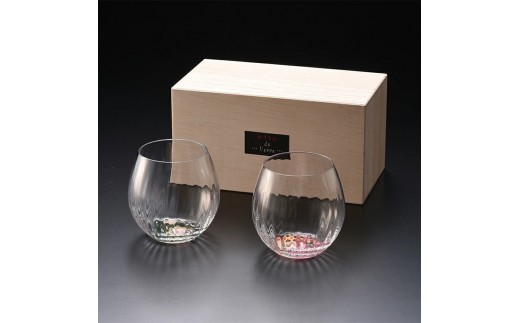 みよし漆器本舗 紀州塗り ぬりもん de Verre タンブラーグラス ペアセット 百合＆椿 380ml 2249670 - 和歌山県海南市