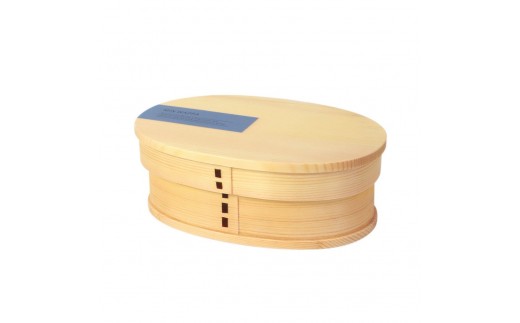 みよし漆器本舗 曲げわっぱ お弁当箱 600ml 約17.5×11.5×高さ6.5cm 小判型 MIN WAPPA ネイビー 白木 2249742 - 和歌山県海南市