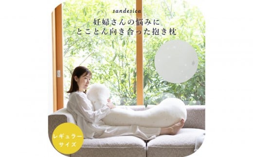 4207-8888-31 妊婦さんのための洗える抱きまくら エミ 追加のわた付き レギュラーサイズ スターレットシルバー