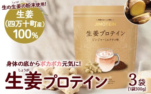 四万十町産生姜をたっぷり使用！クラファン291%達成の生姜プロテイン 3袋　／Org-A06 しょうが しょうがプロテイン 加工食品 プロテイン 健康食品 美容 ダイエット体づくり 筋トレ