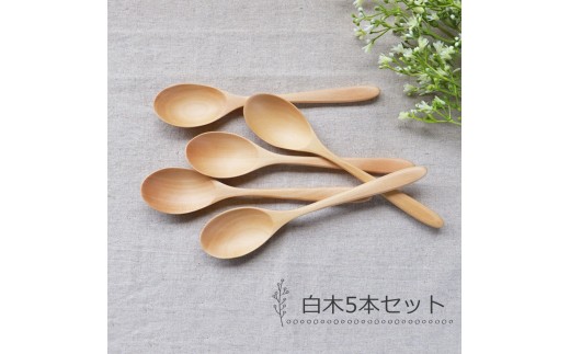 みよし漆器本舗 天然木製 カレースプーン 食洗機対応 18cm 5本セット 木製 紀州PROコート 白木 2249772 - 和歌山県海南市