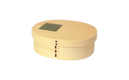 みよし漆器本舗 曲げわっぱ お弁当箱 900ml 約19×15×高さ6.1cm 小判型 北欧風 英字ロゴ グリーン 白木 2249764 - 和歌山県海南市