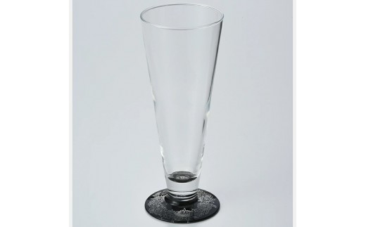 みよし漆器本舗 紀州塗り ぬりもん de Verre ピルスナーグラス 銀 蒔絵 ボタニカル 285ml 2249705 - 和歌山県海南市
