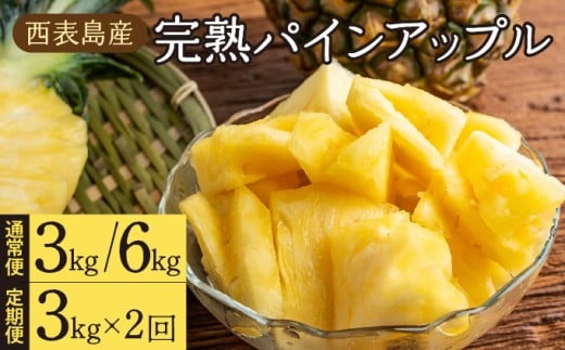 [内容量・配送回数が選べる]2026年 先行予約 完熟 パインアップル 約3~6kg /定期便 2ヶ月 水鴨農園 パイン パイナップル 果物 フルーツ