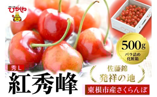 2026年 東根産さくらんぼ「紅秀峰」500gバラ詰め 秀品 Lサイズ 東根農産センター提供 山形県 東根市 hi027-229