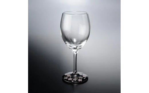 みよし漆器本舗 紀州塗り ぬりもん de Verre ワインカップ 蒔絵 桜 黒 300ml 2249684 - 和歌山県海南市