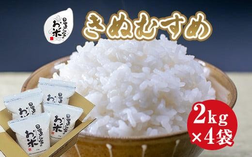 181.日置さん家のお米「きぬむすめ」2kg×4袋【玄米・2025年産】 2253930 - 鳥取県北栄町