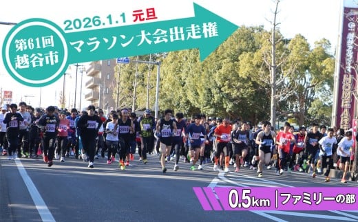 No.300 第61回越谷市元旦マラソン大会出走権（ファミリーの部　0.5km） ／ 2026年1月1日 元日 正月 新年 年明け 新春 初走り 出走 参加券 チケット マラソン スポーツ イベント 大会 エントリー 埼玉県 2259626 - 埼玉県越谷市