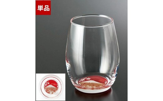みよし漆器本舗 紀州塗り ぬりもん de Verre ダルマグラス 蒔絵 富士山 単品 赤 200ml