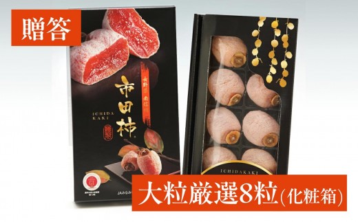 市田柿 贈答用 化粧箱入り 大粒 厳選 8粒 ＪＡみなみ信州ＤＭセンター | 柿 かき 干し柿 干しがき 市田柿 国産 特産品 ドライフルーツ 甘い やわらか 果物 フルーツ 信州 南信州 送料無料 ふるさと納税 長野県 飯田市 959228 - 長野県飯田市