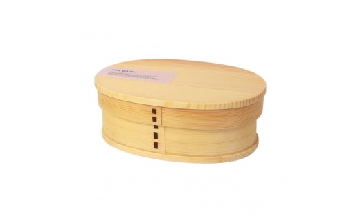 みよし漆器本舗 曲げわっぱ お弁当箱 600ml 約17.5×11.5×高さ6.5cm 小判型 MIN WAPPA ピンク 白木 2249744 - 和歌山県海南市