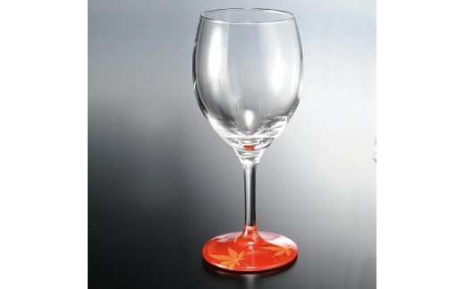 みよし漆器本舗 紀州塗り ぬりもん de Verre ワイングラス 紅葉 赤 300ml
