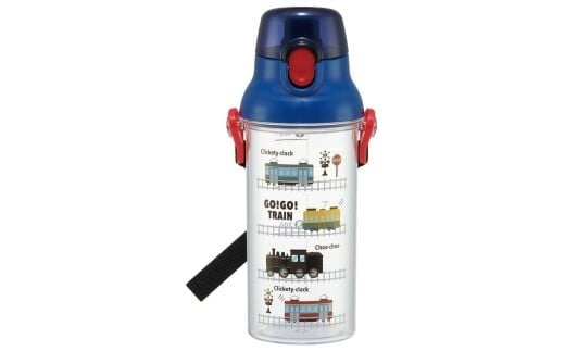 健康クリアマーカーボトル 480ml スケーター〈skater〉 TRAIN 水筒 ボトル 水分補給 メモリ付き プッシュ式 軽量 ショルダー お名前シール ダイレクト 食洗器対応 クリア 子供 こども キッズ  奈良県 奈良市 なら 5-086