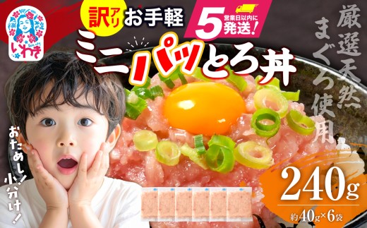 ねぎとろ 約240g（約40g×6パック）小分け 冷凍 個包装 使い切りパック 1人前 まぐろたたき まぐろ 2241619 - 福島県いわき市