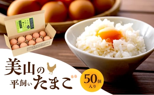 [№5334-0664]美山の平飼いたまご 50個 | 卵 タマゴ 平飼い 卵かけごはん お菓子作り 国産 南丹市 2254350 - 京都府南丹市
