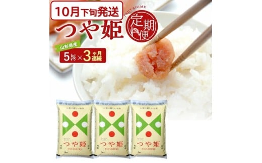 10月下旬発送開始／【3回定期便】令和7年産［精米］特別栽培米 つや姫　5kg×3回(計15kg) JS SG0087