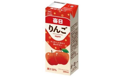毎日牛乳 毎日りんご 200ml紙パック×48本入【1282180】 1407515 - 大阪府和泉市