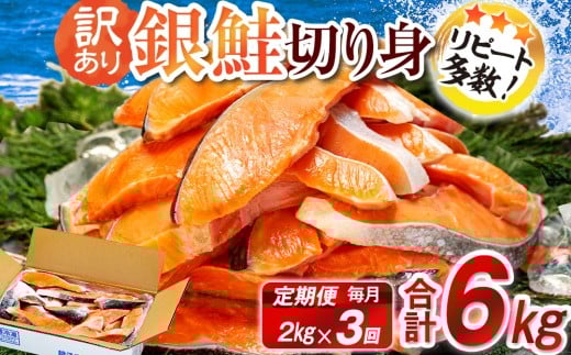 定期便 毎月3回 訳あり 塩銀鮭 切り身 約2kg (約2kg×3ヶ月) 大容量 人気 鮭 銀鮭 さけ しゃけ サーモン 魚 海鮮 魚介類 冷凍 小分け おかず 惣菜 弁当 おつまみ 弁当 不揃い 規格外 傷 食品 グルメ 贈答 贈物 ギフト 長期保存 お取り寄せ ふるさと納税 送料無料 千葉県 銚子市 銚子東洋