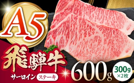《冷蔵》 【A5等級】 飛騨牛 サーロインステーキ 計600g(300g×2枚) 〈真空パック〉 多治見市 / 肉の沖村 A5 赤身 牛肉 ギフト 贈り物 [THI014]