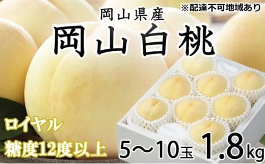 桃 2026年 岡山 白桃 ロイヤル 5～10玉 約1.8kg JAおかやまのもも（早生種・中生種） もも モモ 岡山県産 国産 フルーツ 果物 ギフト 777539 - 岡山県岡山市